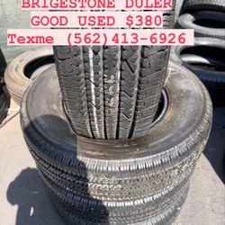 LT 245/75/16 BRIGESTONE DULER 95%TREAD LIFE $380 PRICE INCLUDE INSTALACIÓN AND BALANCE.