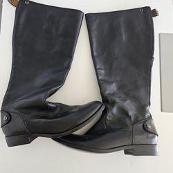 FRYE  Women's HIGH Black Leather Boots size 8.5 B Good Condition