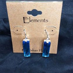 Elements fine silver plated turquoise earrings