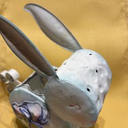 Vintage Home Interiors BUNNY & IRIS Metal Candle Holder Spring Easter Tealight
