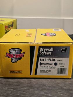 New 8,000 pcs Pro-Twist #6 x 1-1/4" Drywall Screws Coarse Thread