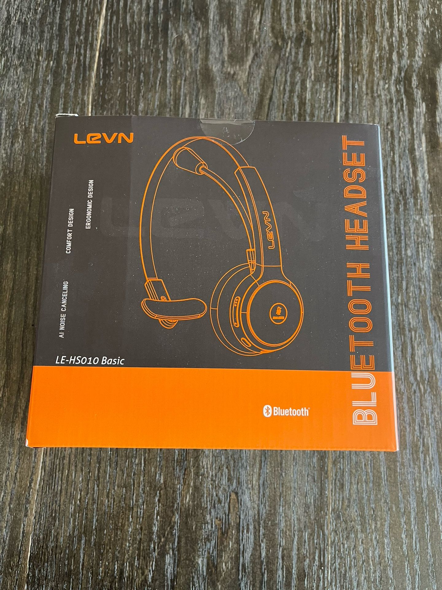 LEVN Wireless Headset with Microphone for PC, Bluetooth Headset with Mic & Mute Button, 65 Hrs Working Time Noise Cancelling Wireless Headset for Work