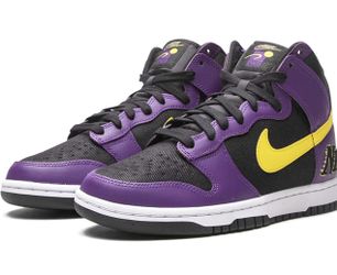 Men's Nike Dunk High EMB Lakers Black/Opti Yellow/Court Purple/White