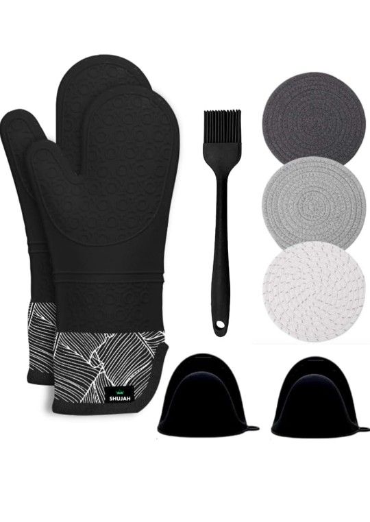 SHUJAH Set Heat Resistant (500°F) and Washable Silicone Cotton