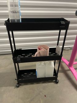 Portable tiny 3-layer under table cart.