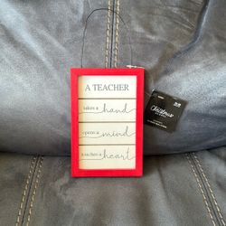 New With Tags A Teacher Takes A Hand Opens A Mind Touches A Heart Wood Hanging Sign Decoration