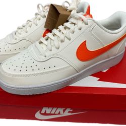 New with box Nike Court Vision Low Next Nature White Orange DH2987-115 Men’s Size 10.5 / Women 12