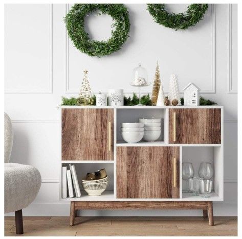 White Cube Storage with Close and Open Chelves for Living Room, Kitchen