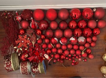 Red Christmas Tree Ornaments and Decorations