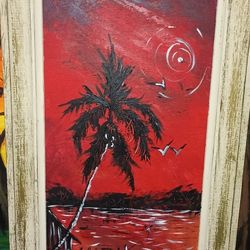 Palm Red Silhouette By D. Tynes Gibson 