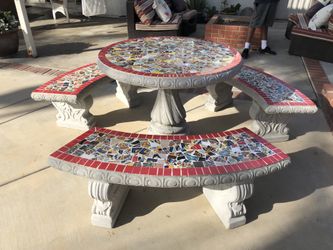 Concrete Patio Table Set
