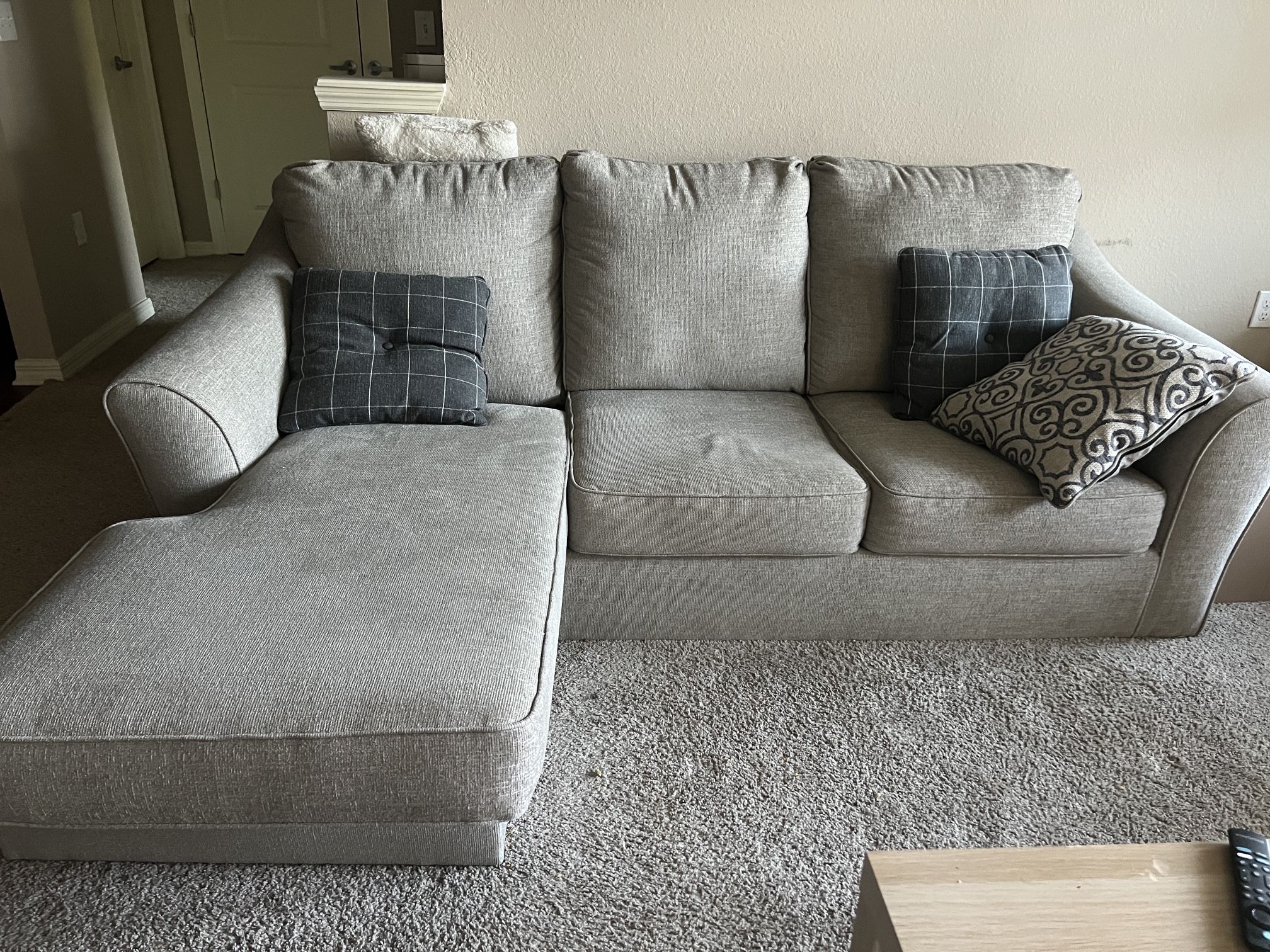 Light Gray Sectional Sofa with Chaise - Great Condition