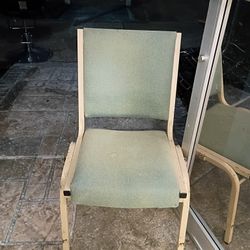 30 Sitting Chairs Metal With Green Teal Cloth Cushions 