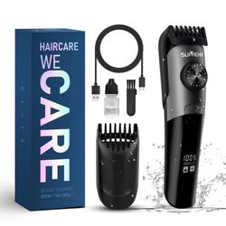 new Beard Trimmer for Men Waterproof, IPX7 Professional Mustache Trimmer, 39 Built-in Adjustable Precise Lengths, Cordless USB C Rechargeable & LED Di