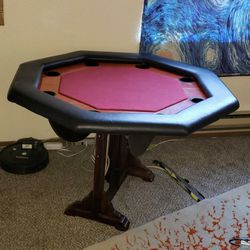 Everything Table -Poker-Standing-Desk-Hallway Table w/ Ottoman 