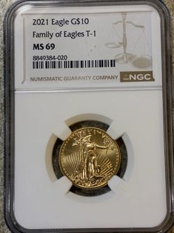 2021 Gold Eagle $10 Coin 1/4 oz Gold MS69