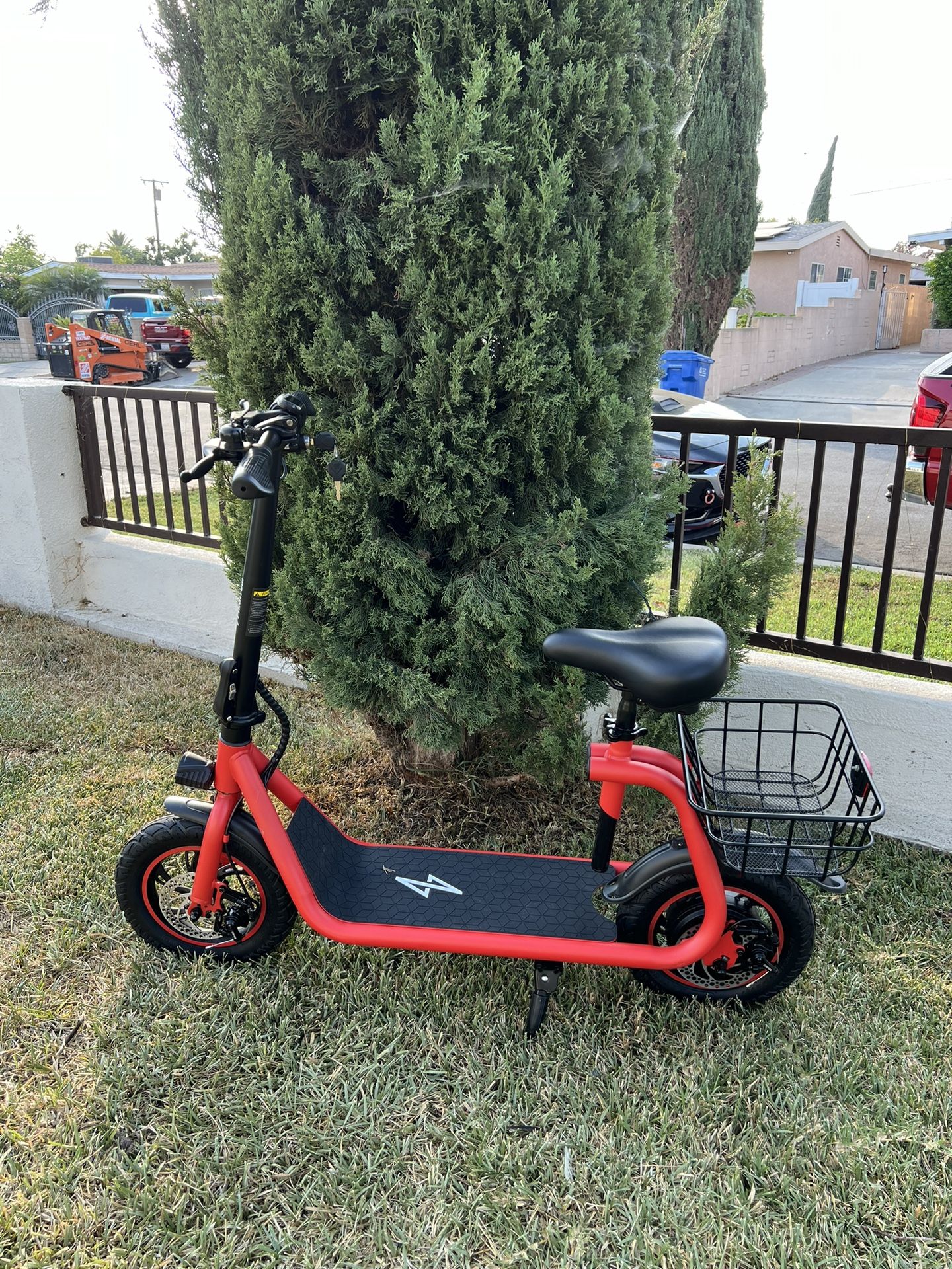 Phantomgogo Commuter R1 - Electric Scooter for Adults - Foldable Scooter with Seat & Carry Basket - 450W Brushless Motor 36V - 15MPH 265lbs Max Load E