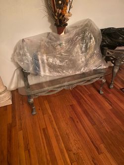 Glass Tables with Molten Metal Frame