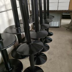 (10) Black Metal Table Bases, Good For 24 X 24 Or 24 X 30 Table Tops 