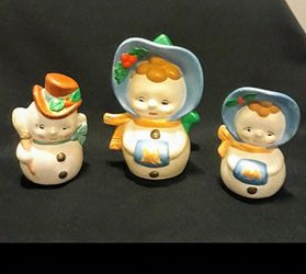 Vintage Ceramic Christmas Figurines 1980's