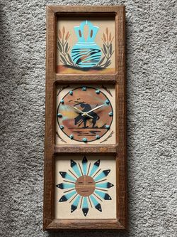 Navajo Sand Art Clock “Turquoise”
