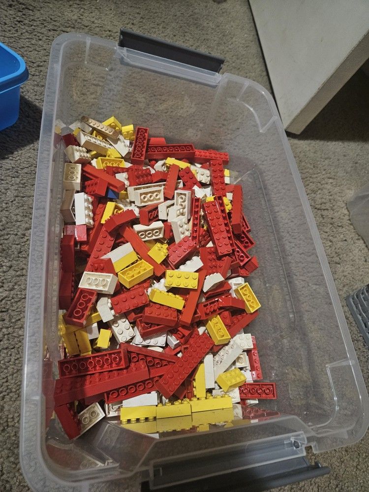 Lego pieces scratched dirt and discoloring