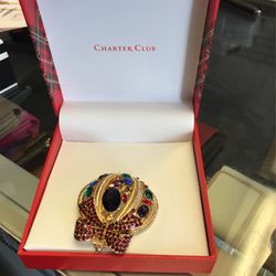 Charter Club Red Brooch Retail $29.50