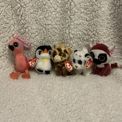 Lot of 5 Keychain Ty Beanie Boos 