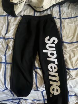 Supreme Black Sweatpants with Logo