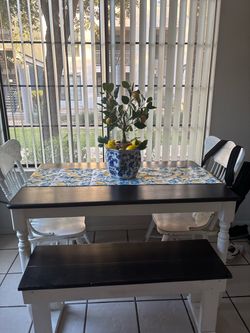 Kitchen table w/ chairs & benches