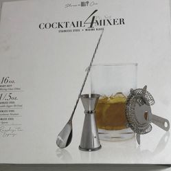 Silver One Cocktail 4 Pc Set Mixer