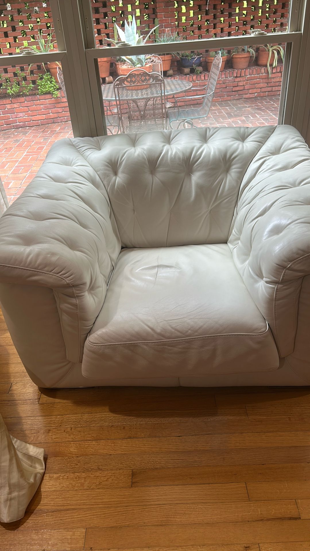 White leather chair