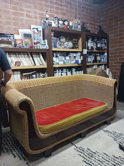 Antique vintage rattan couch