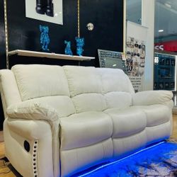 Reclining Sofa with Comfortable and Elegant https://offerup.com/redirect/?o=RGVzaWduLk5ldw== in Box.LED Lights