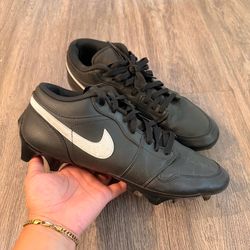 Nike Air Jordan 1 Low TD Football Cleats Mens Size 12.5 Black White FJ6245-001