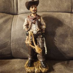 Western Cowboy Sculpture Figurine Hand Painted