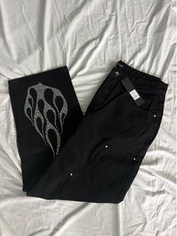New Men’s Carpenter Baggy Rhinestone Jean