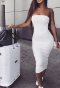 Trendy white halter dress size L
