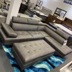 Gray Ibiza Sectional And Ottoman Set ** Same Day Delivery ** Easy Financing Options