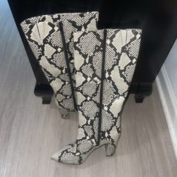 INC Snake Skin Knee High Boots Sz 9