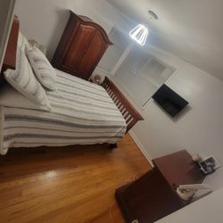 Three-piece Full Size Solid Wood Bedroom Set Near Mint Condition