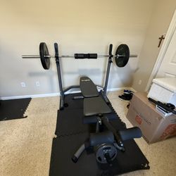 Bench Press Setup Plus Weights
