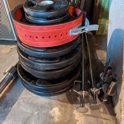 Weights, Power Rack, Olympic Bar, Lifting Belt, Curling Bar