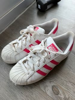 Adidas Superstar White Pink Sneakers Youth Size 5.5 Women’s 7
