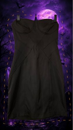 Forever 21 Black Strapless Bustier Bodycon Mini Dress Size Medium
