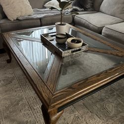 Coffee Table (American Oak & Glass)