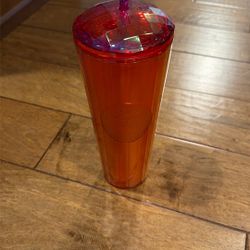 Starbucks Summer 2024 Venti Dome Tumbler Orange Pink Split Iridescent