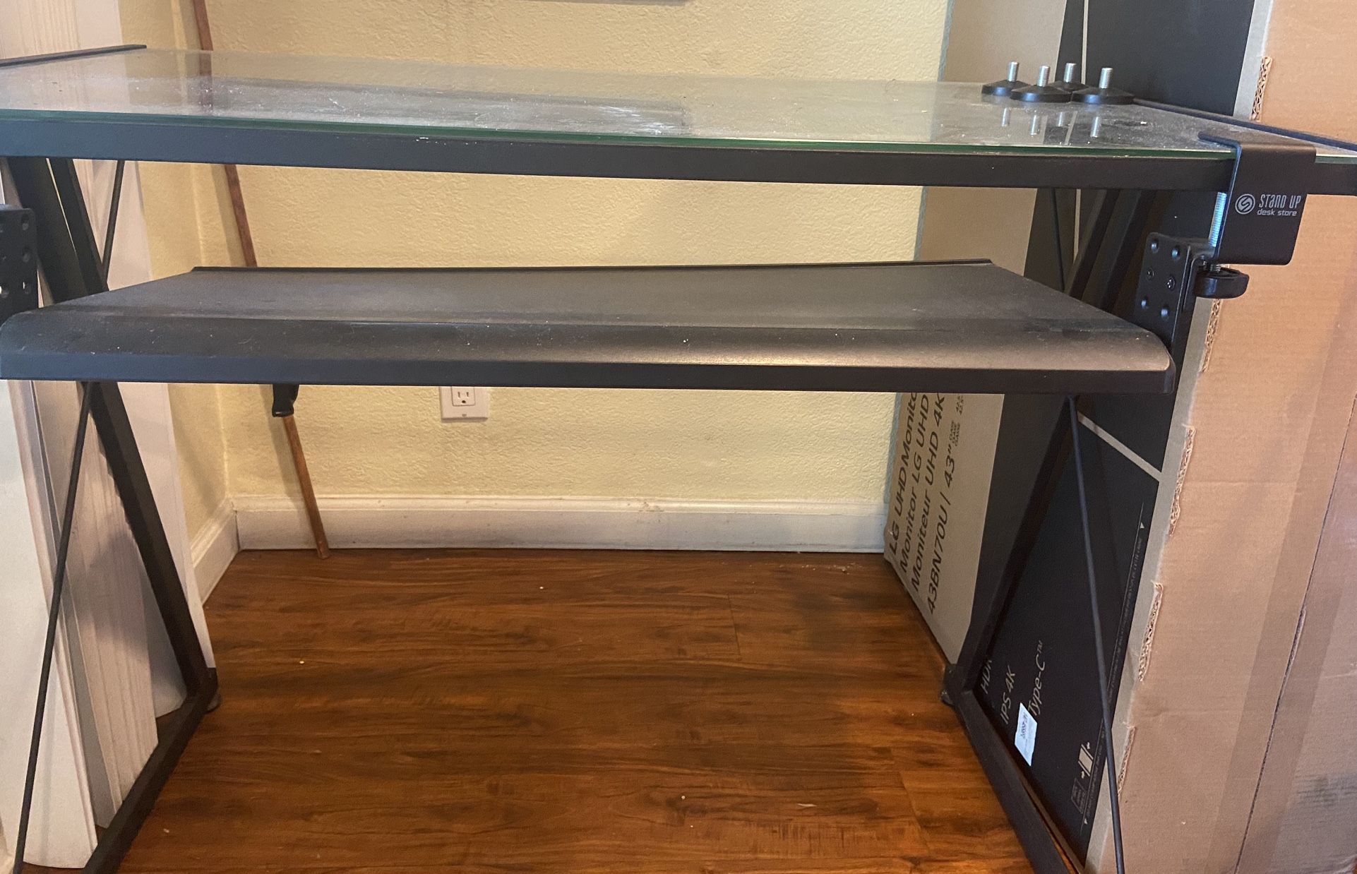 Glass metal desk