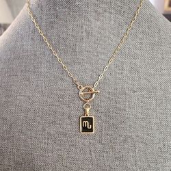 Gold Zodiac "Scorpio" Toggle Necklace