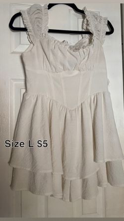 White Ruffle Mini Dress Size L